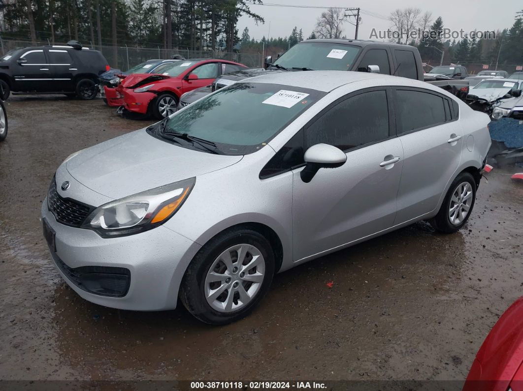 2014 Kia Rio Lx Silver vin: KNADM4A35E6364986