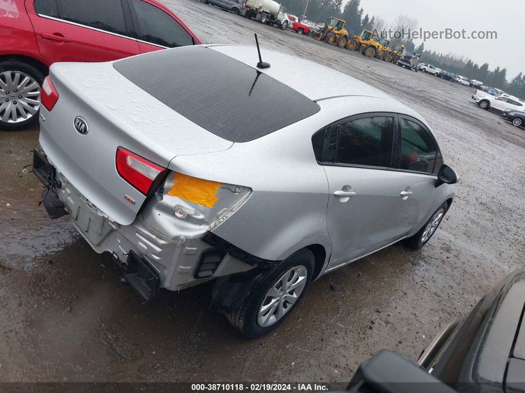 2014 Kia Rio Lx Silver vin: KNADM4A35E6364986