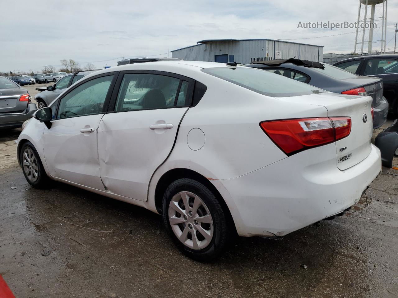 2014 Kia Rio Lx White vin: KNADM4A35E6370173