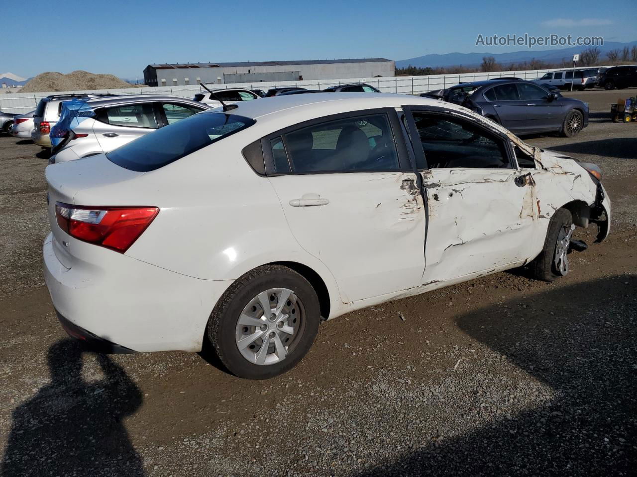 2014 Kia Rio Lx White vin: KNADM4A35E6371758