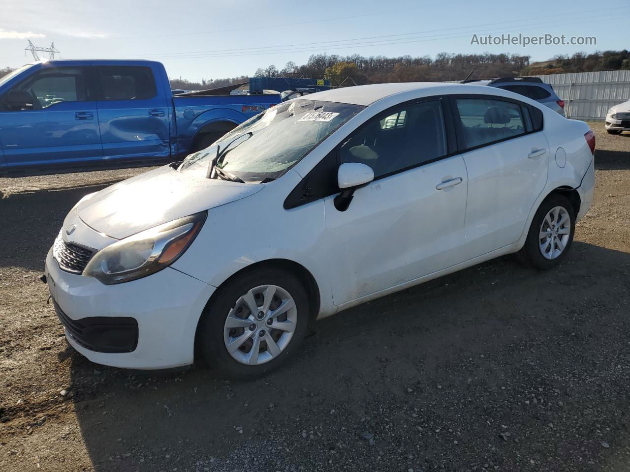 2014 Kia Rio Lx White vin: KNADM4A35E6371758