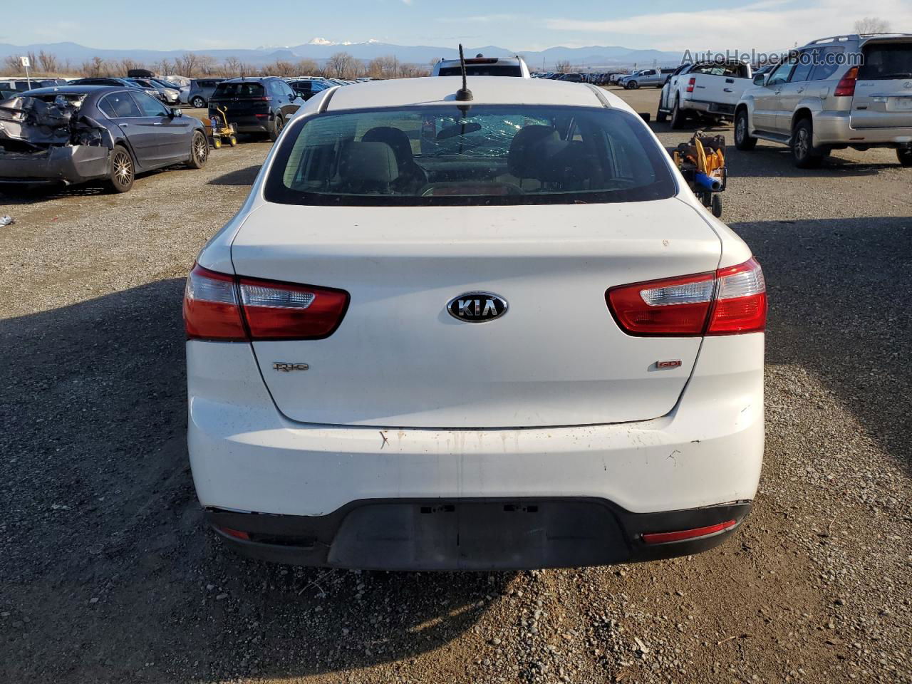 2014 Kia Rio Lx White vin: KNADM4A35E6371758