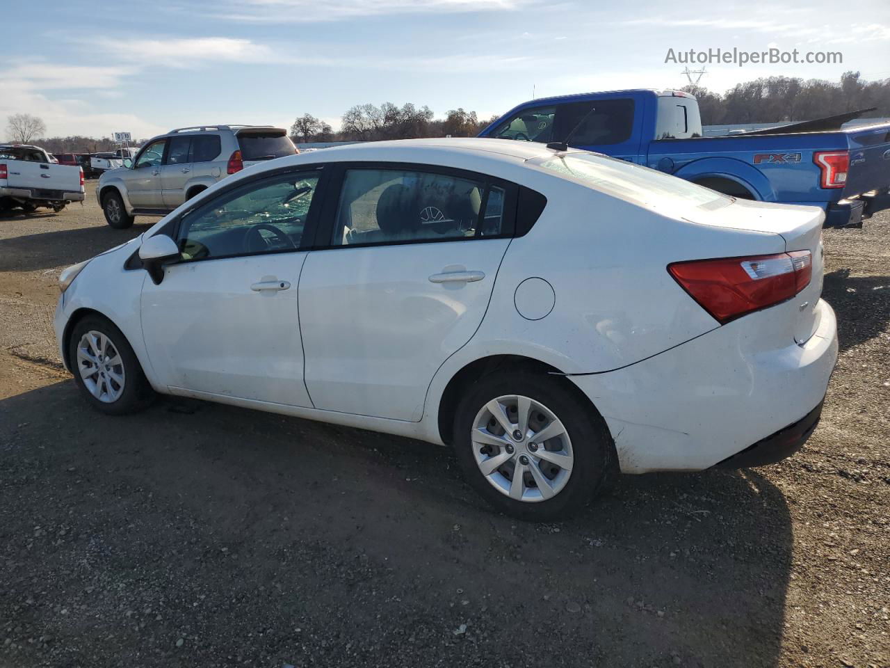 2014 Kia Rio Lx White vin: KNADM4A35E6371758