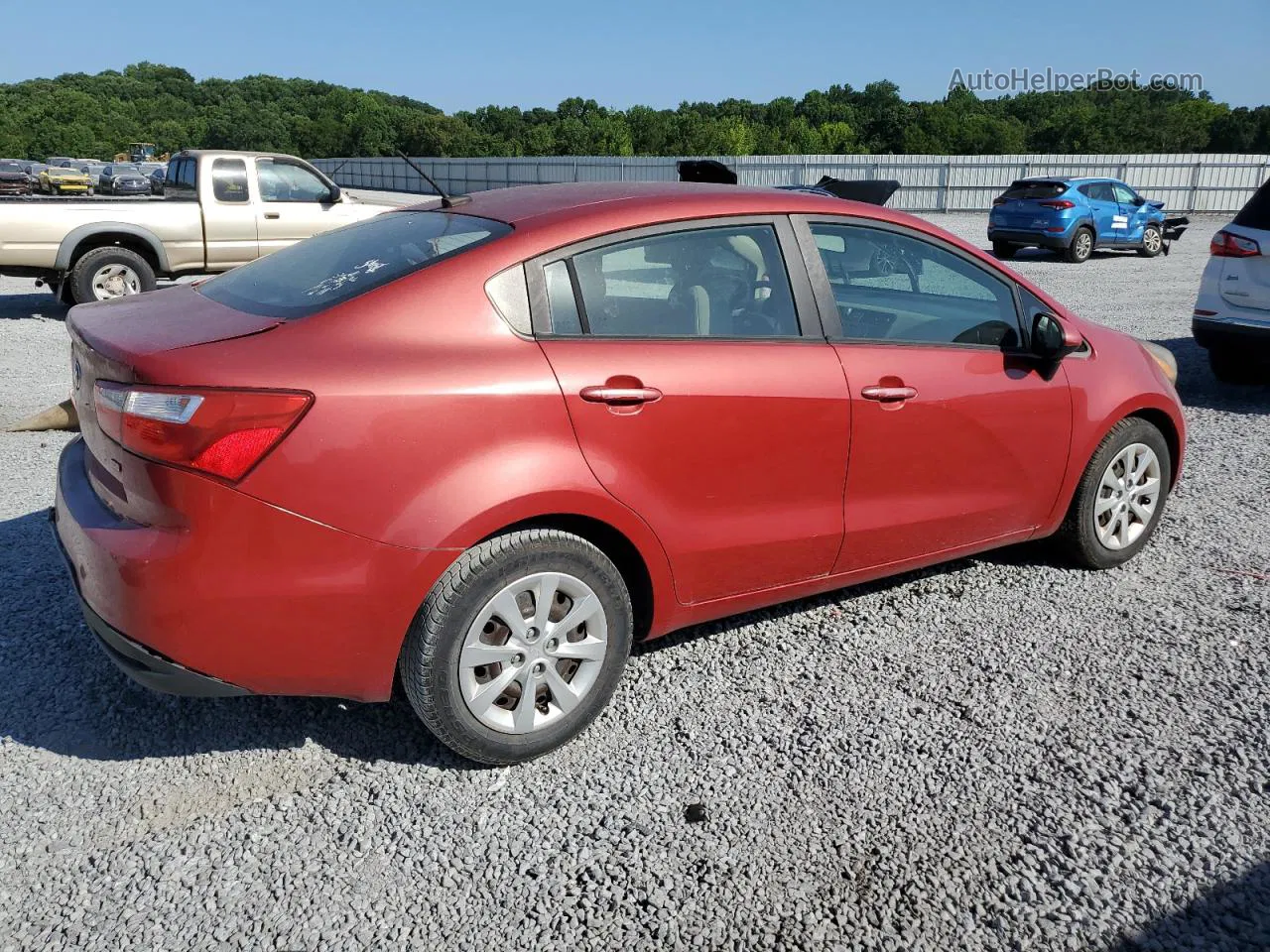 2014 Kia Rio Lx Red vin: KNADM4A35E6389046