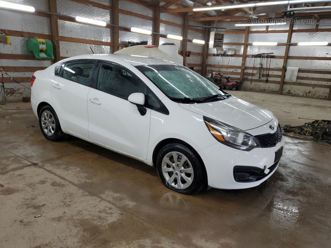 2014 Kia Rio Lx White vin: KNADM4A35E6399074