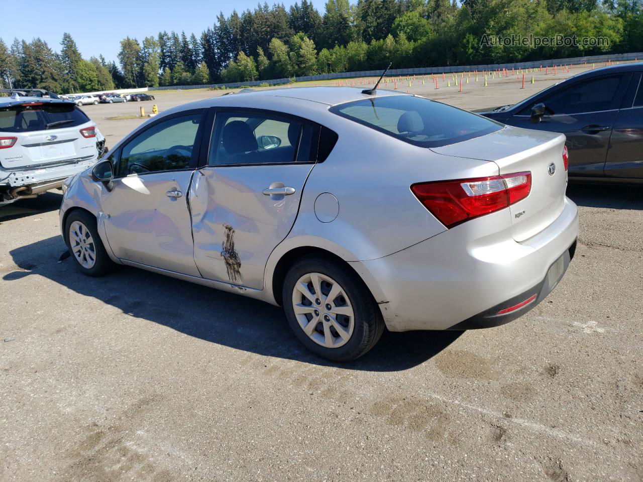 2014 Kia Rio Lx Silver vin: KNADM4A35E6408629