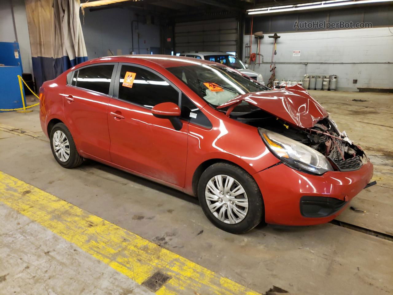 2014 Kia Rio Lx Red vin: KNADM4A35E6417895