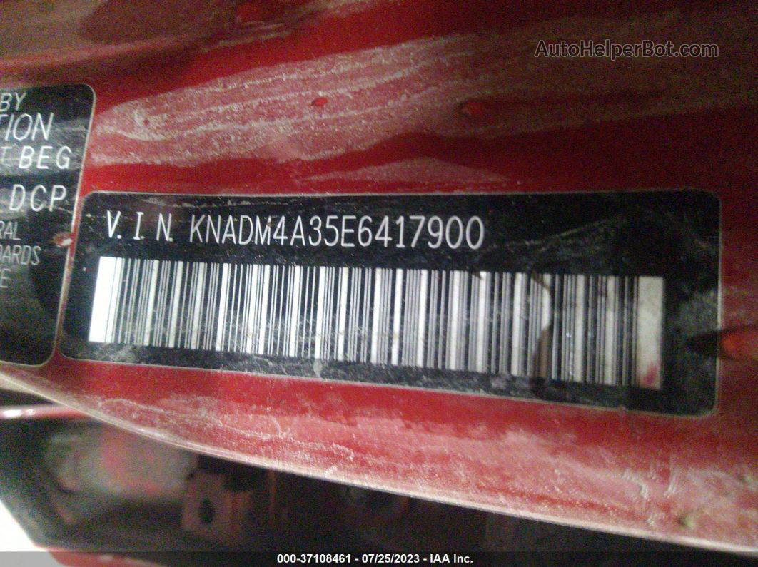 2014 Kia Rio Lx Red vin: KNADM4A35E6417900