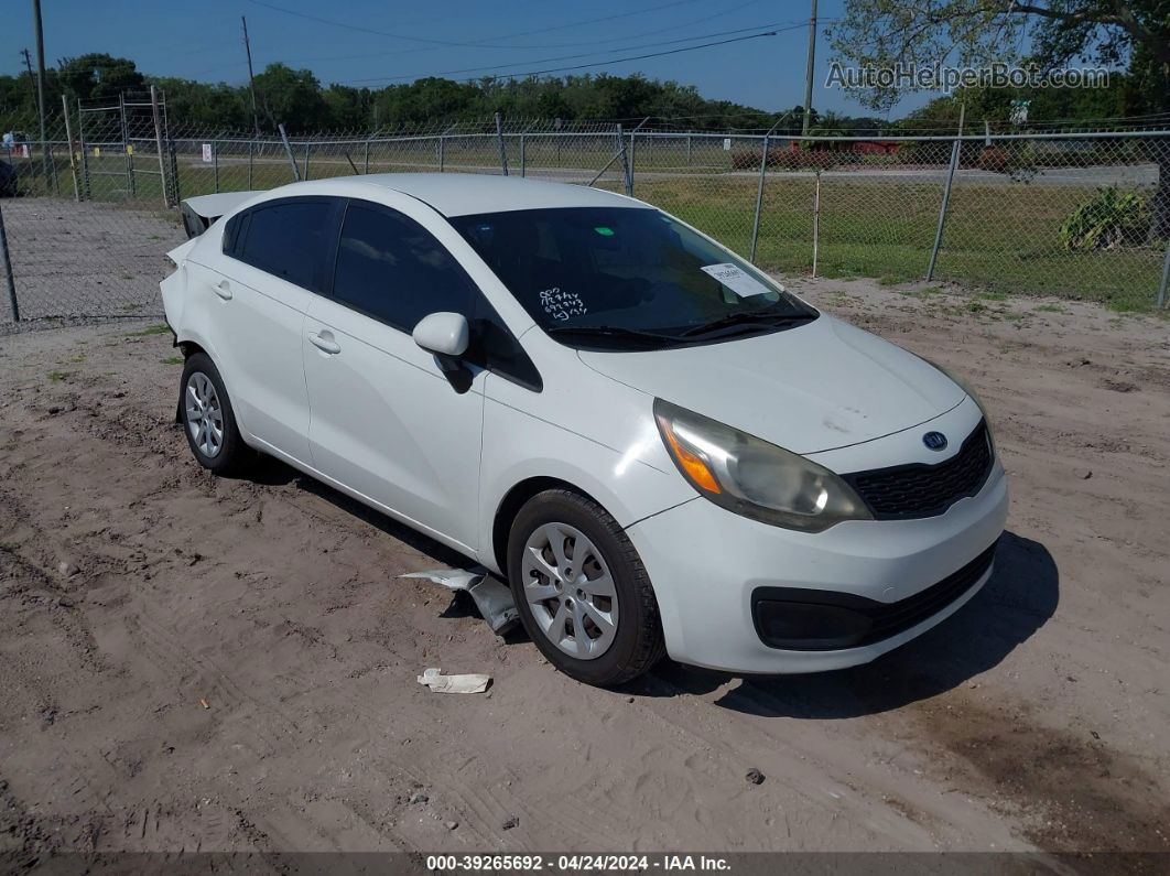 2013 Kia Rio Lx White vin: KNADM4A36D6124487