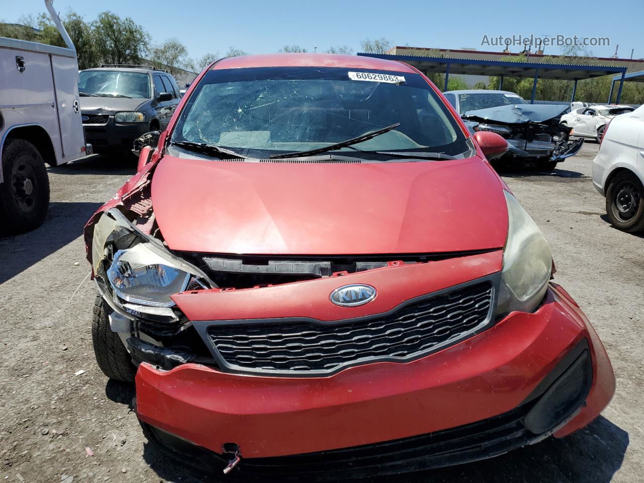 2013 Kia Rio Lx Red vin: KNADM4A36D6131469