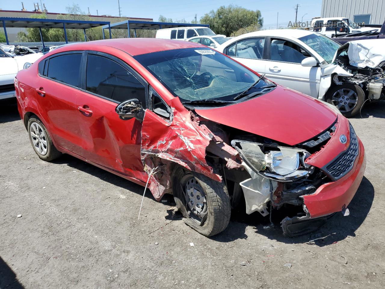 2013 Kia Rio Lx Red vin: KNADM4A36D6131469