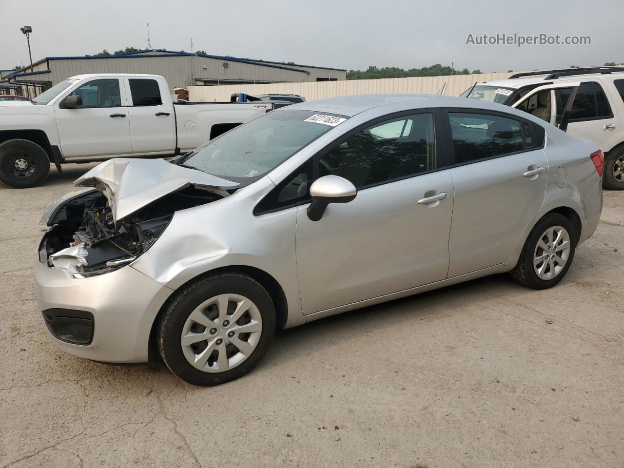 2013 Kia Rio Lx Silver vin: KNADM4A36D6135375