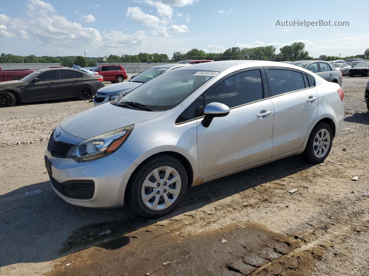 2013 Kia Rio Lx Silver vin: KNADM4A36D6153522