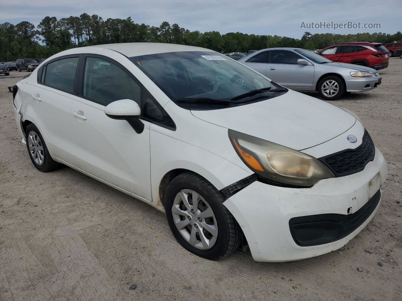 2013 Kia Rio Lx White vin: KNADM4A36D6263258