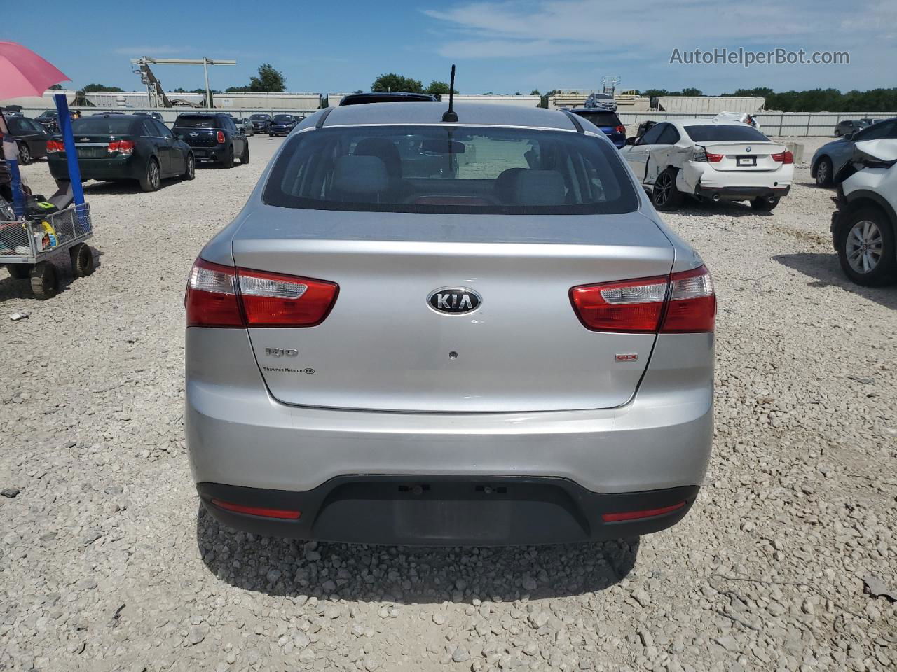 2013 Kia Rio Lx Silver vin: KNADM4A36D6274518