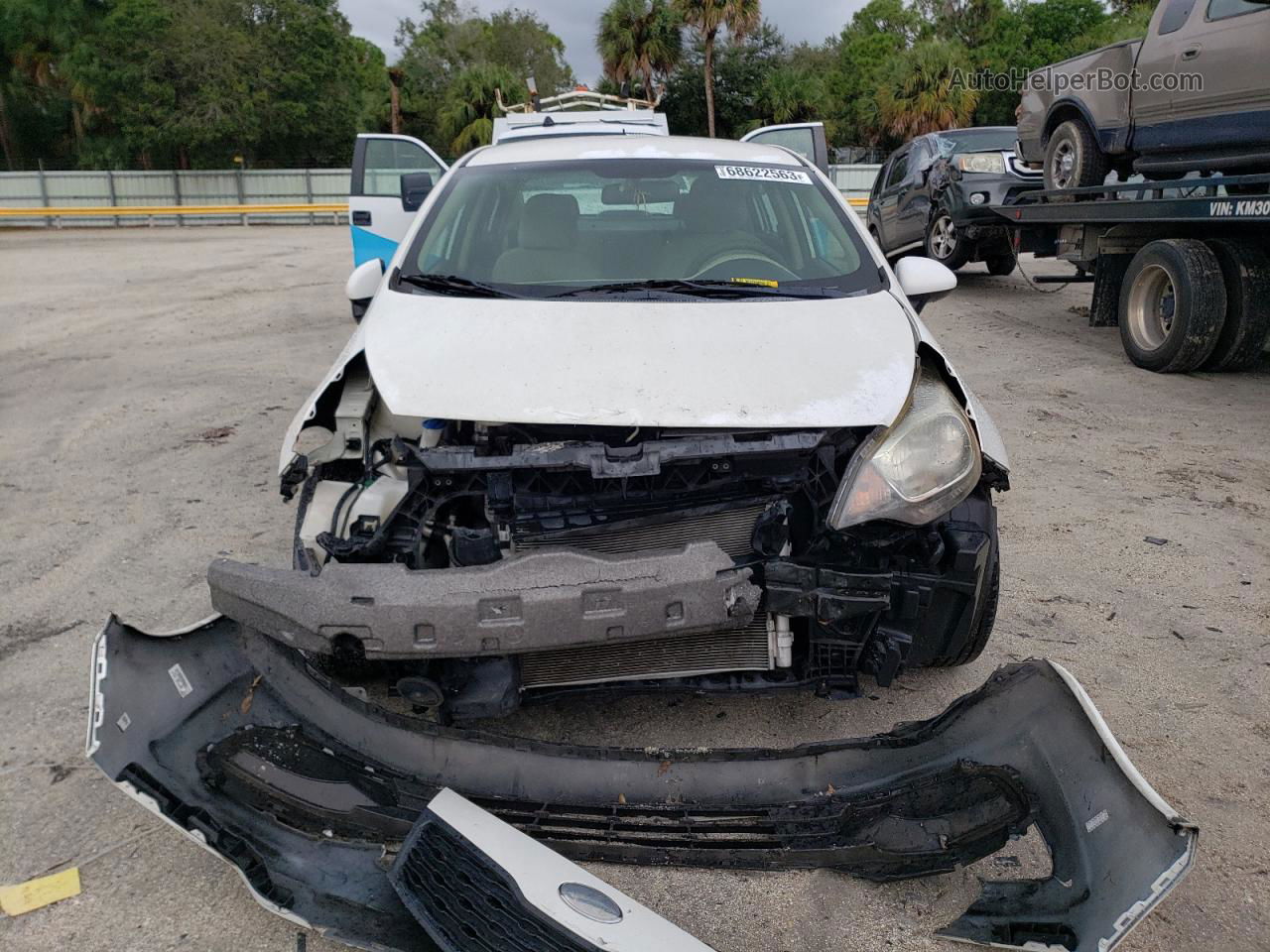 2013 Kia Rio Lx White vin: KNADM4A36D6302298