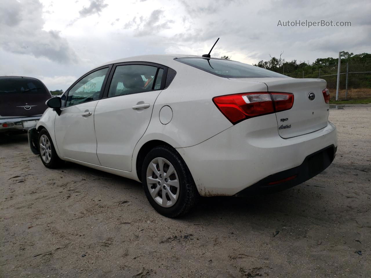 2013 Kia Rio Lx White vin: KNADM4A36D6302298