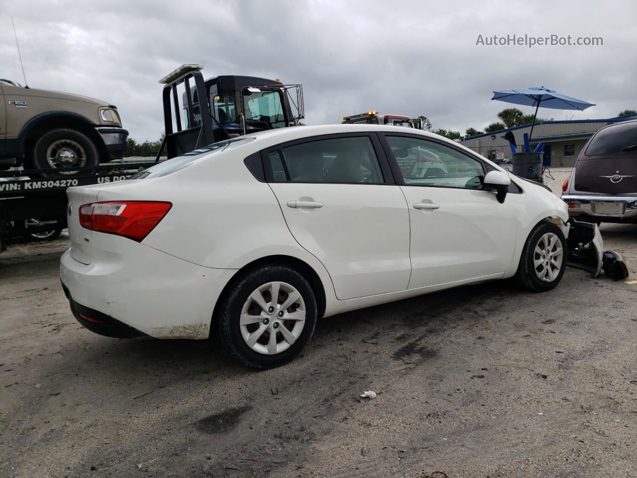 2013 Kia Rio Lx White vin: KNADM4A36D6302298