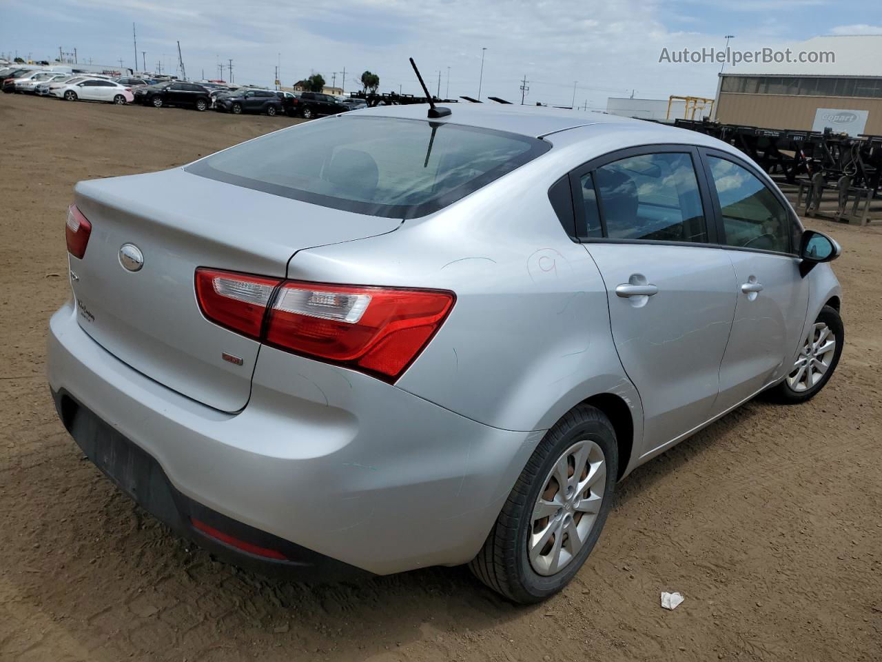 2014 Kia Rio Lx Silver vin: KNADM4A36E6324660