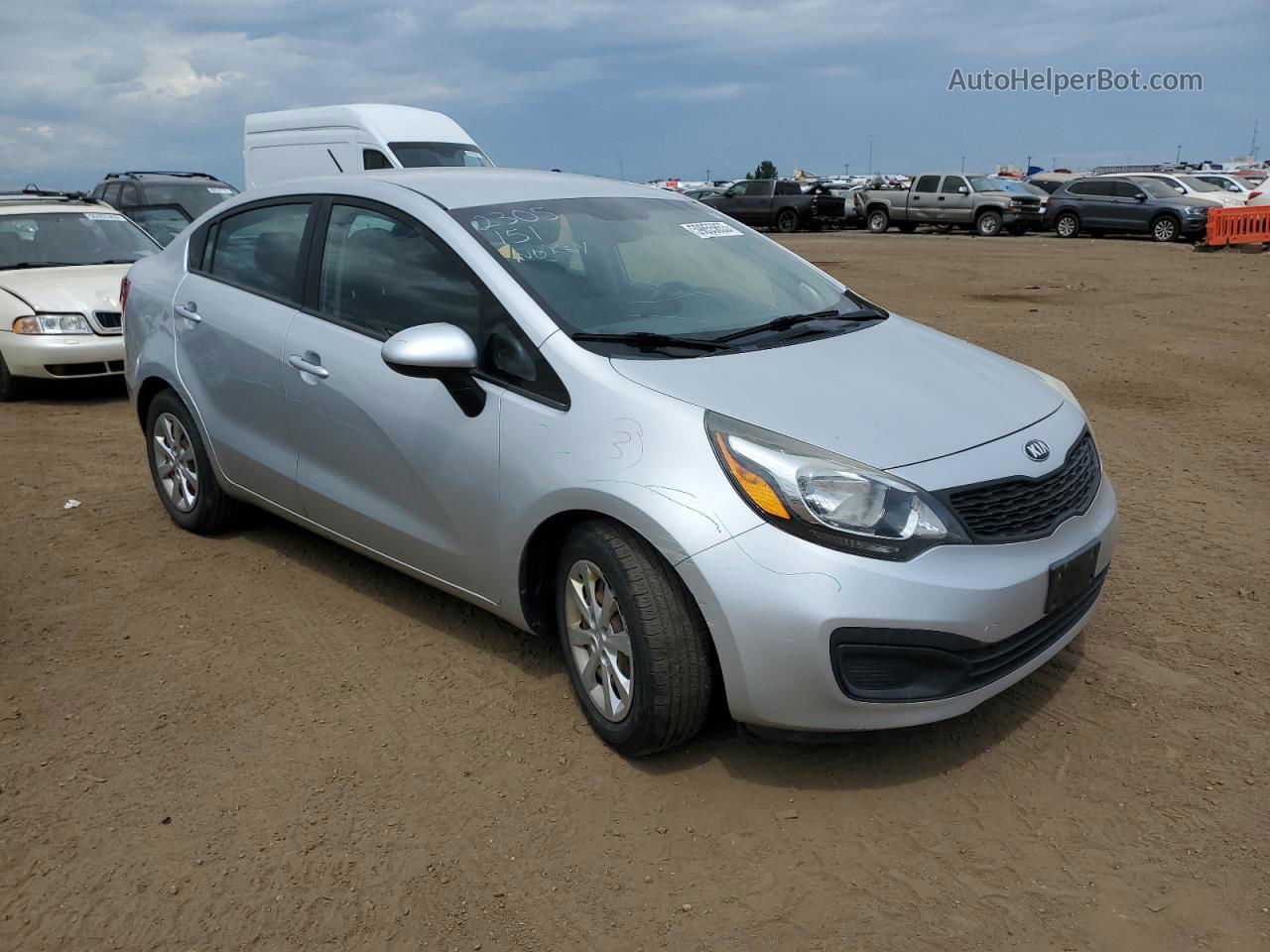 2014 Kia Rio Lx Silver vin: KNADM4A36E6324660