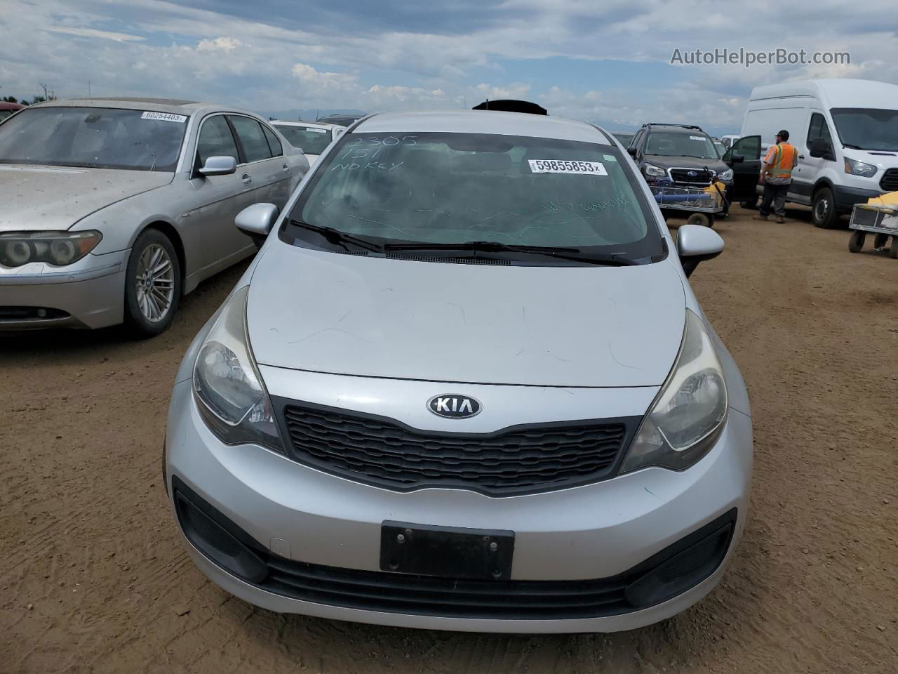 2014 Kia Rio Lx Silver vin: KNADM4A36E6324660