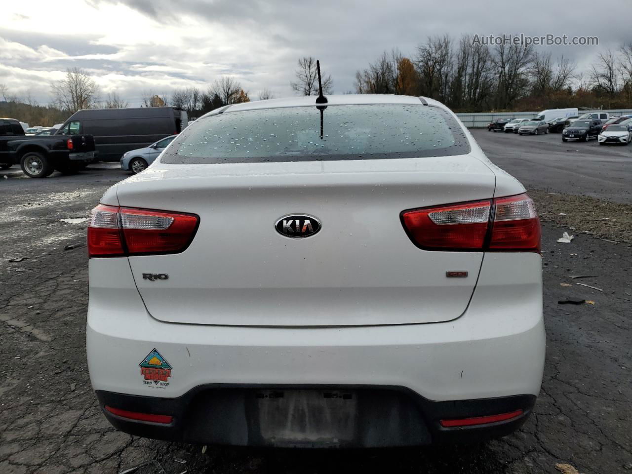 2014 Kia Rio Lx White vin: KNADM4A36E6331592