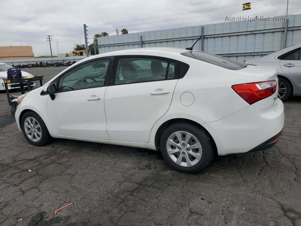 2014 Kia Rio Lx White vin: KNADM4A36E6377553