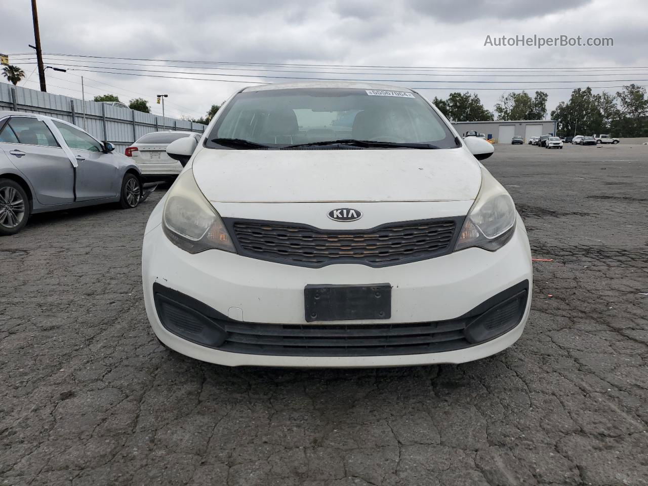 2014 Kia Rio Lx White vin: KNADM4A36E6377553