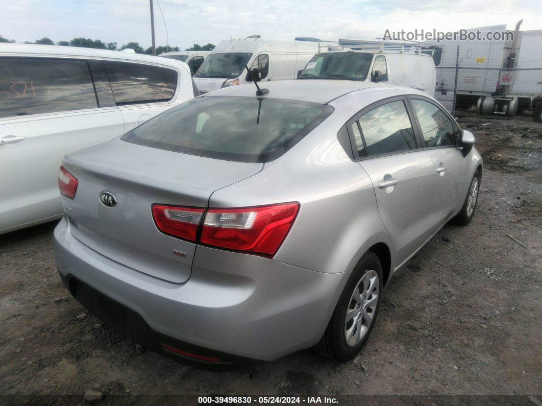 2014 Kia Rio Lx Silver vin: KNADM4A36E6386625