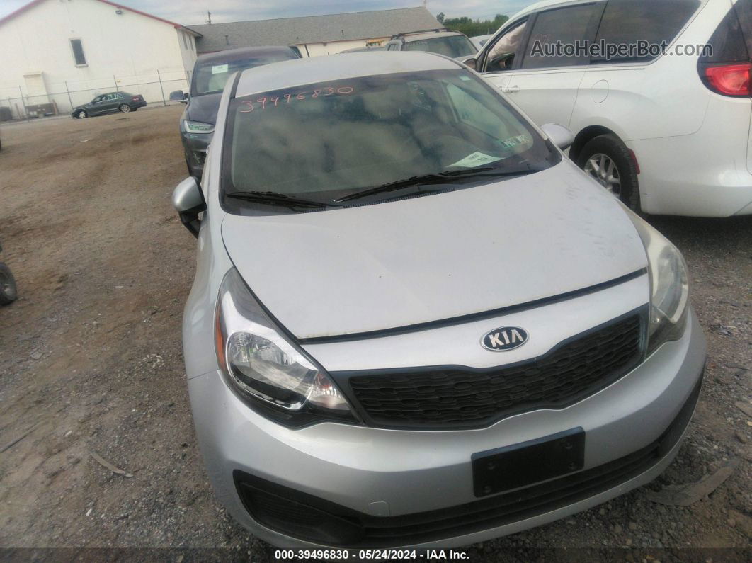 2014 Kia Rio Lx Silver vin: KNADM4A36E6386625