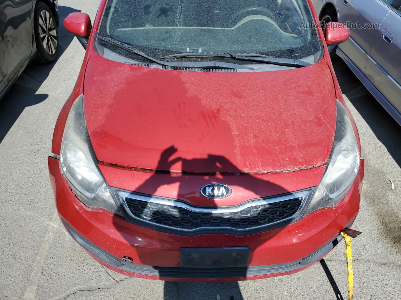 2014 Kia Rio Lx Red vin: KNADM4A36E6388147