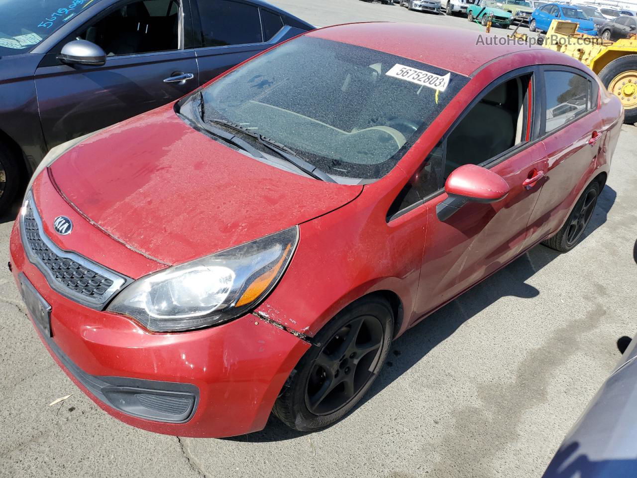 2014 Kia Rio Lx Red vin: KNADM4A36E6388147