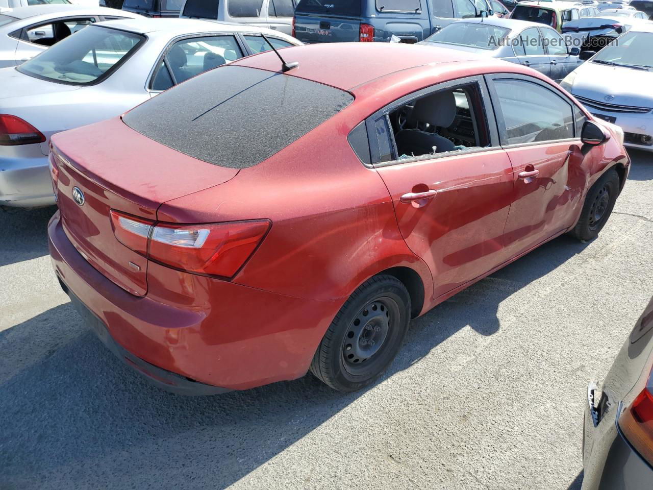 2014 Kia Rio Lx Red vin: KNADM4A36E6388147