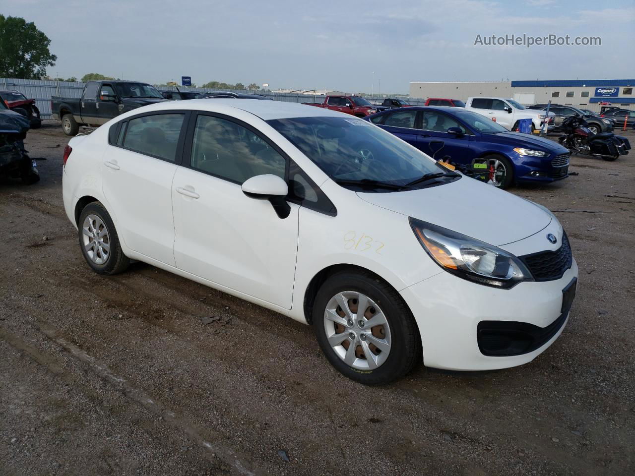 2014 Kia Rio Lx Белый vin: KNADM4A36E6393283