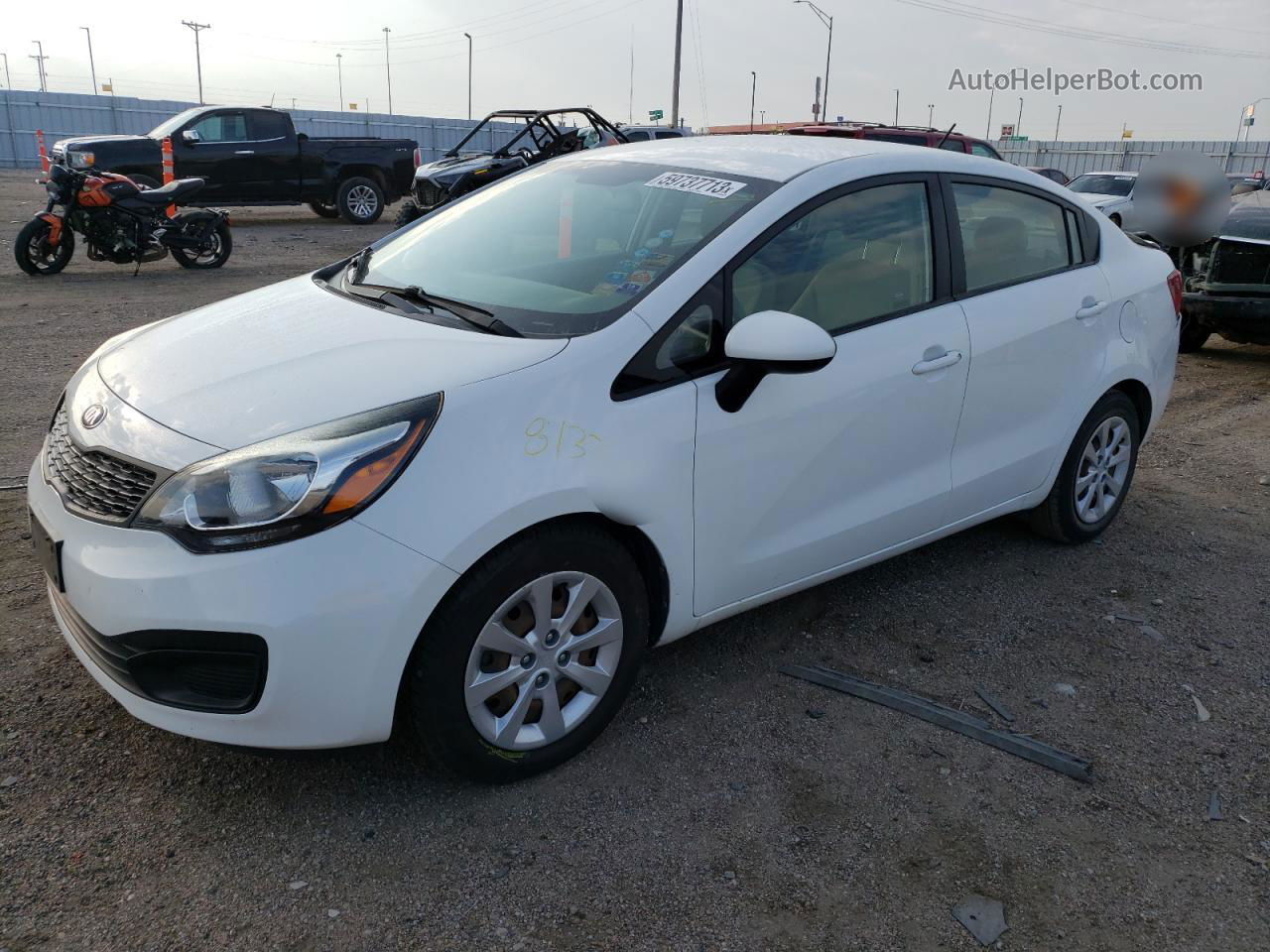 2014 Kia Rio Lx Белый vin: KNADM4A36E6393283