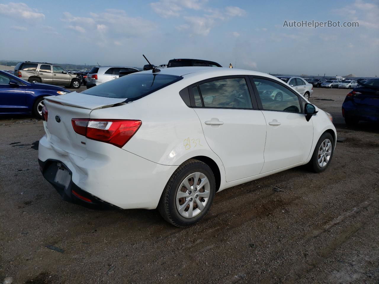 2014 Kia Rio Lx Белый vin: KNADM4A36E6393283