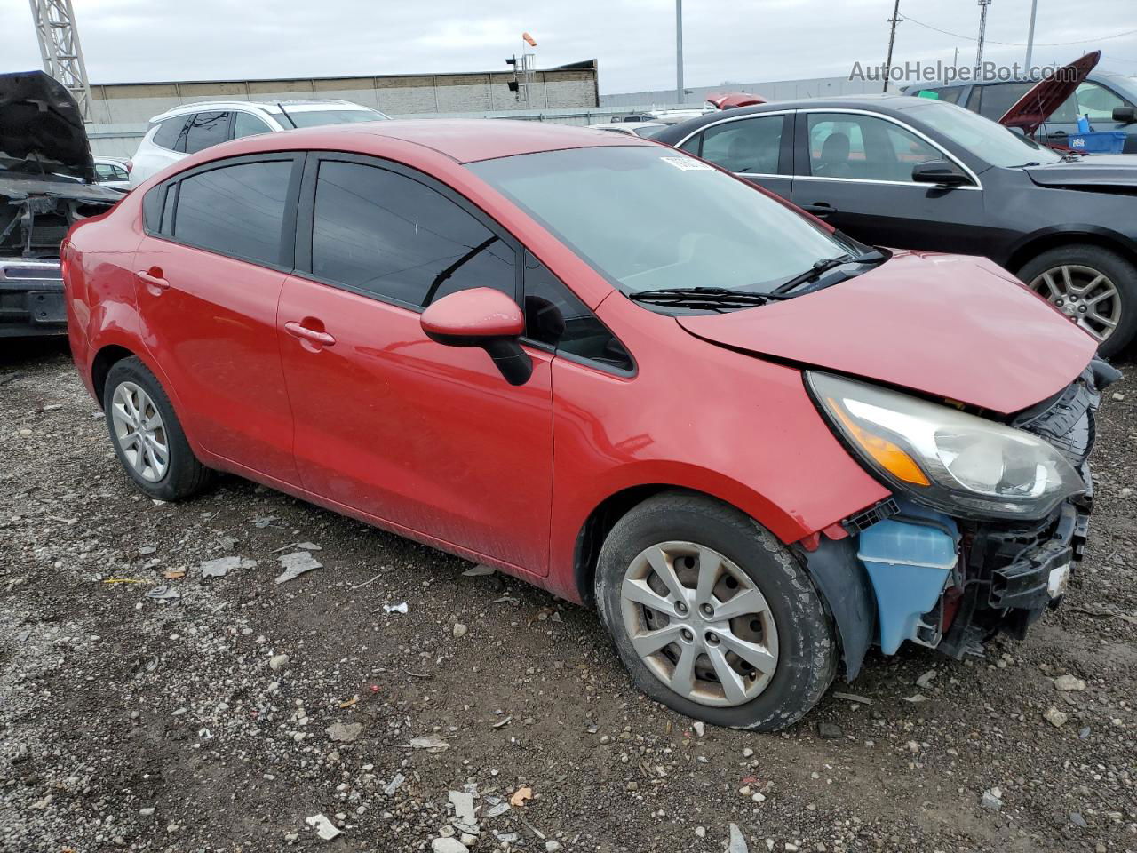 2014 Kia Rio Lx Red vin: KNADM4A36E6394868