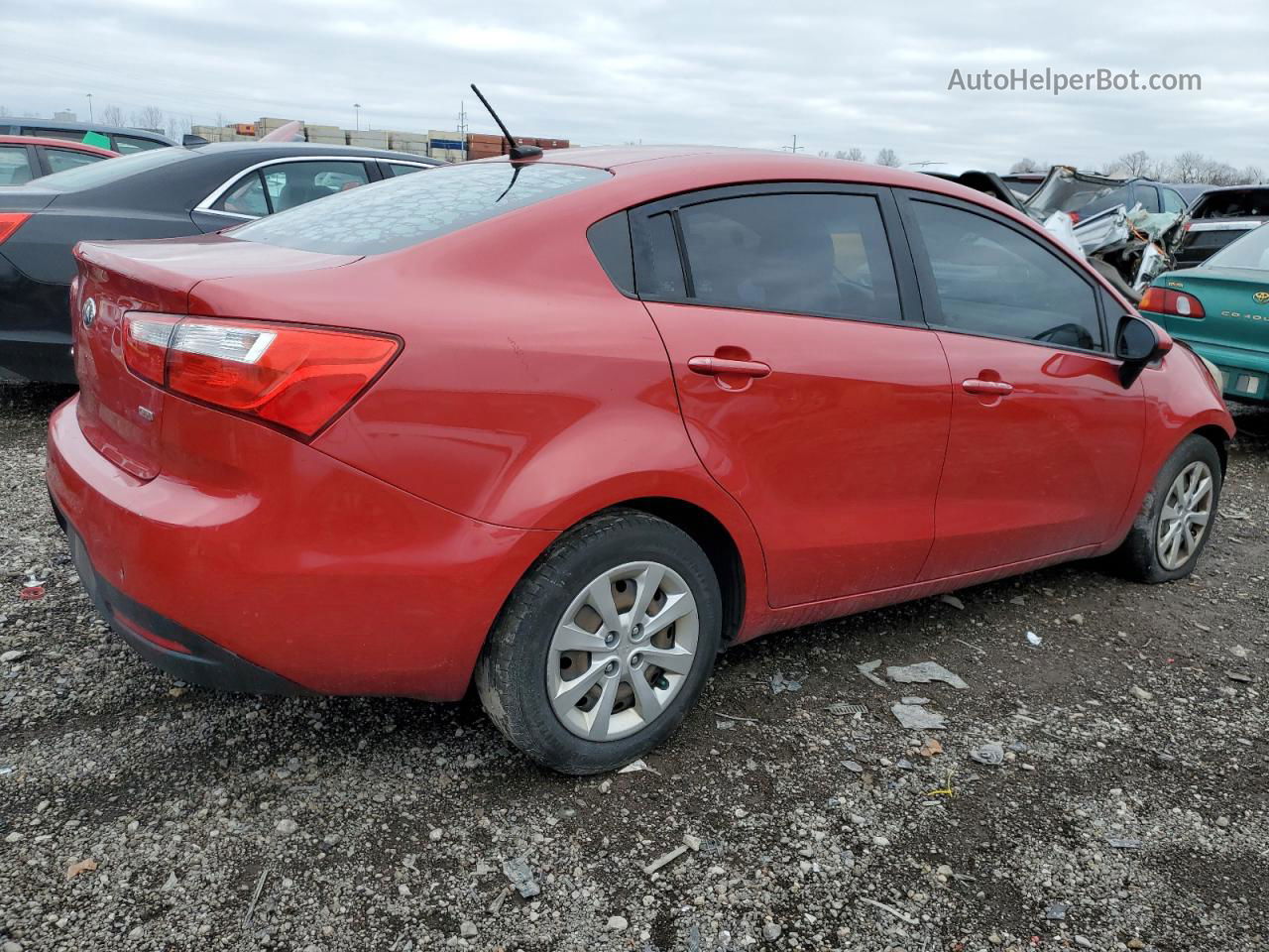 2014 Kia Rio Lx Red vin: KNADM4A36E6394868