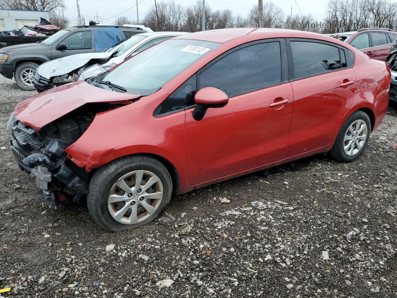 2014 Kia Rio Lx Red vin: KNADM4A36E6394868