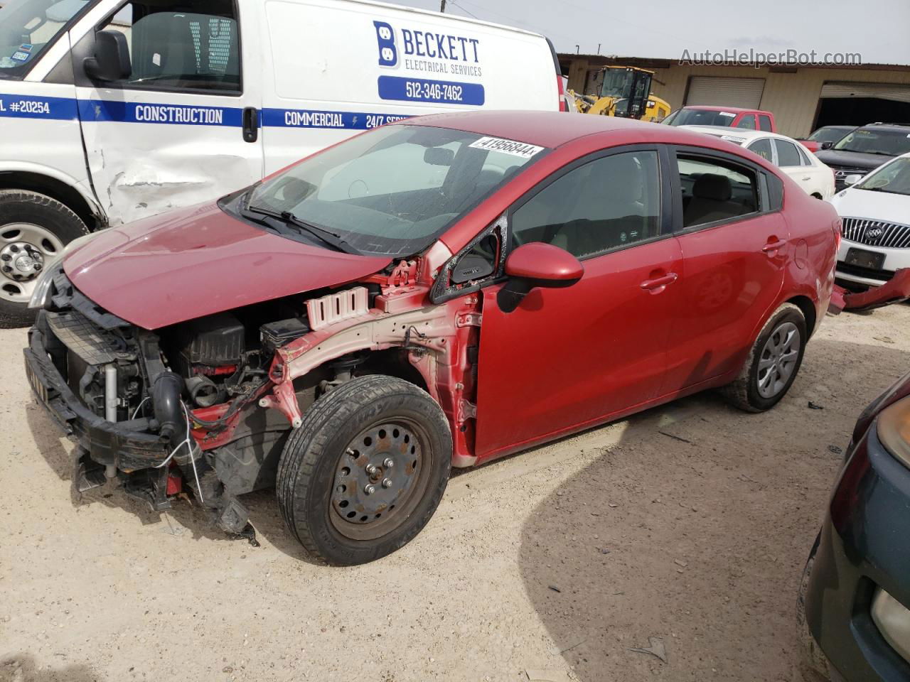 2014 Kia Rio Lx Red vin: KNADM4A36E6398421