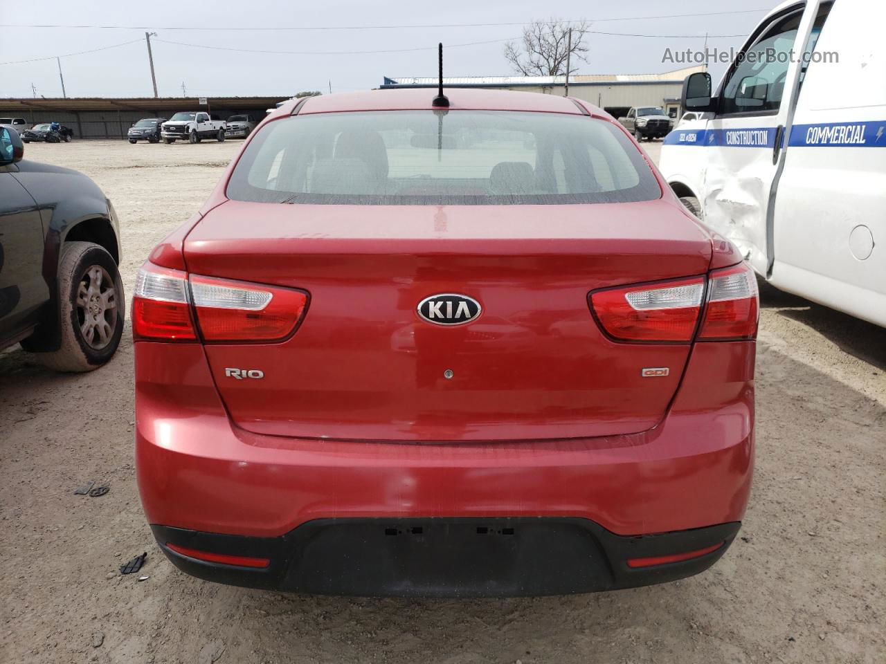 2014 Kia Rio Lx Red vin: KNADM4A36E6398421