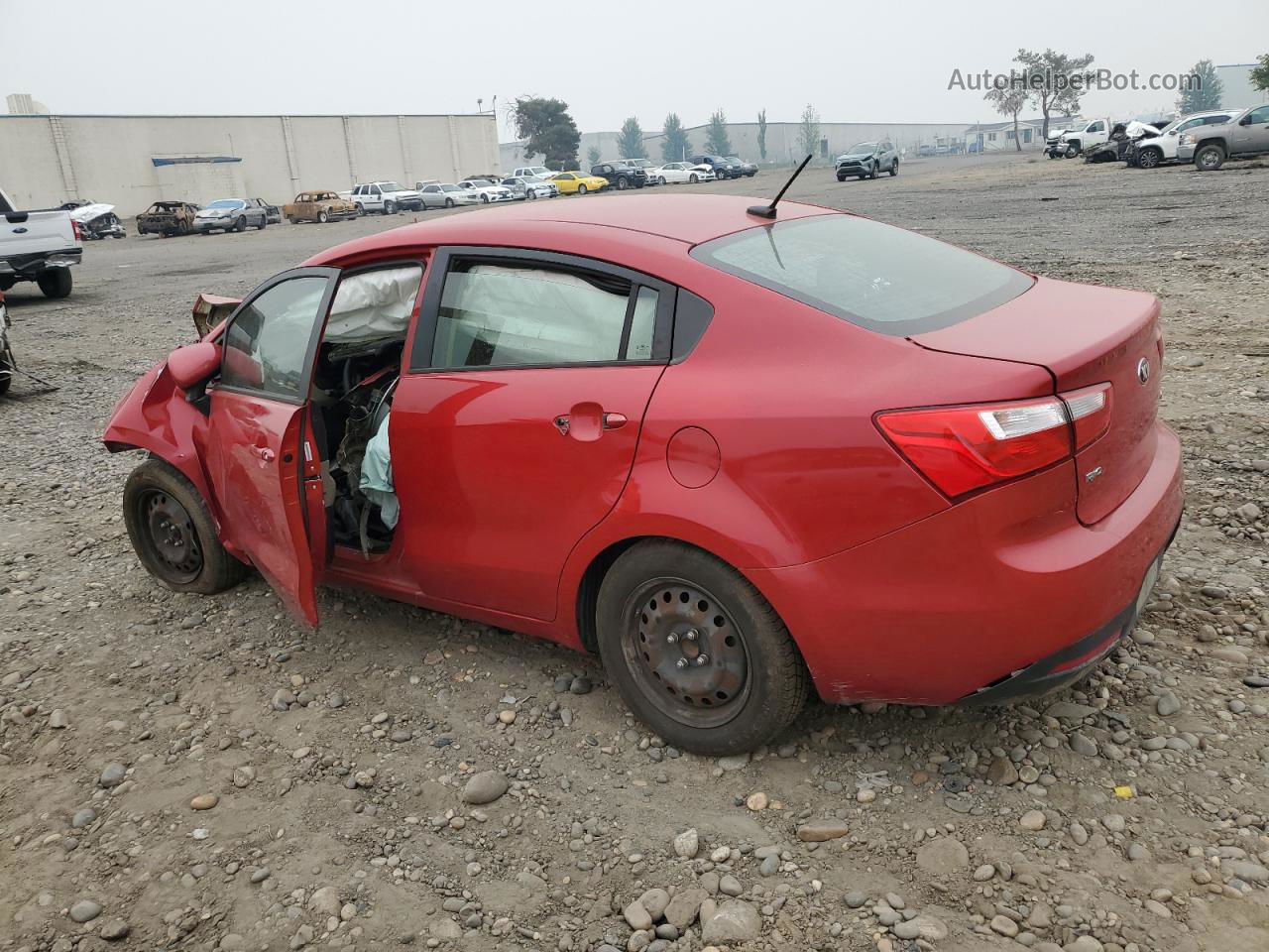 2014 Kia Rio Lx Red vin: KNADM4A36E6407120