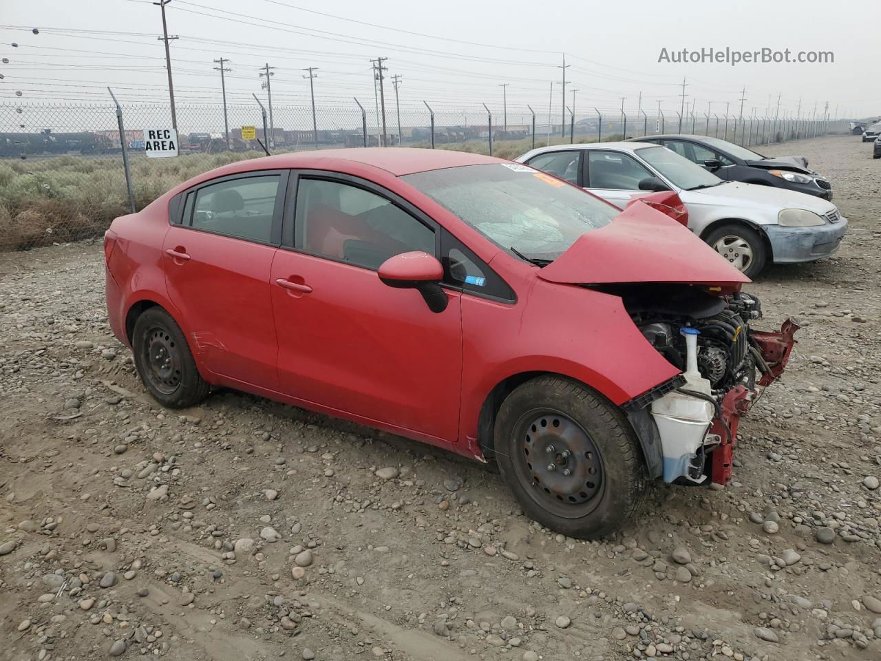 2014 Kia Rio Lx Red vin: KNADM4A36E6407120