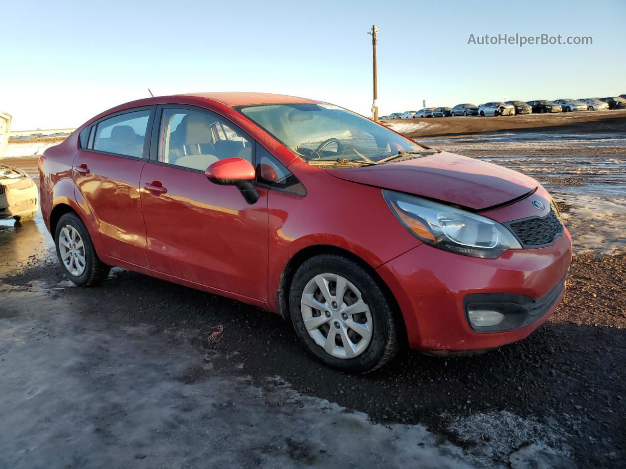 2013 Kia Rio Lx Red vin: KNADM4A37D6138835