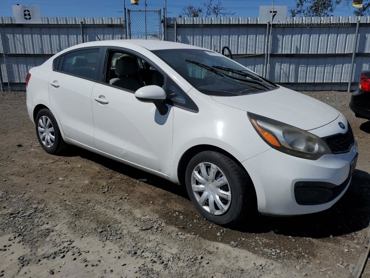 2013 Kia Rio Lx White vin: KNADM4A37D6154758