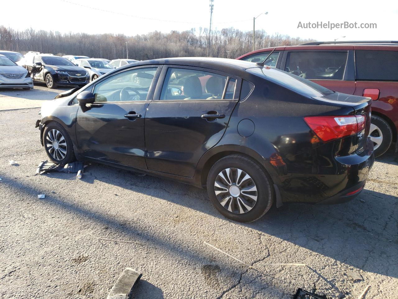 2013 Kia Rio Lx Black vin: KNADM4A37D6179840