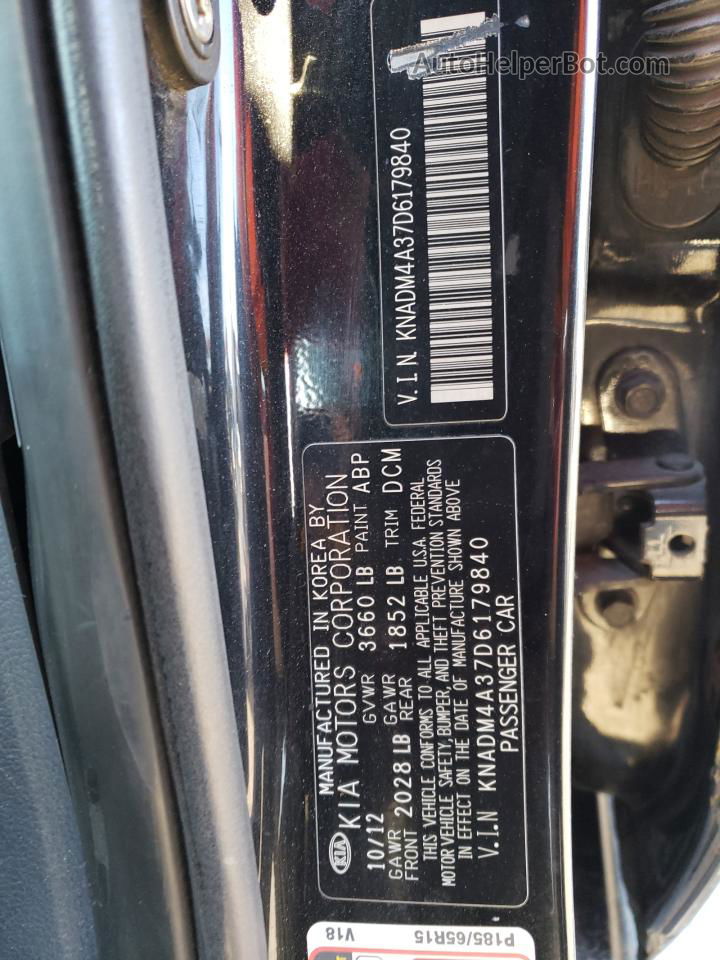 2013 Kia Rio Lx Black vin: KNADM4A37D6179840