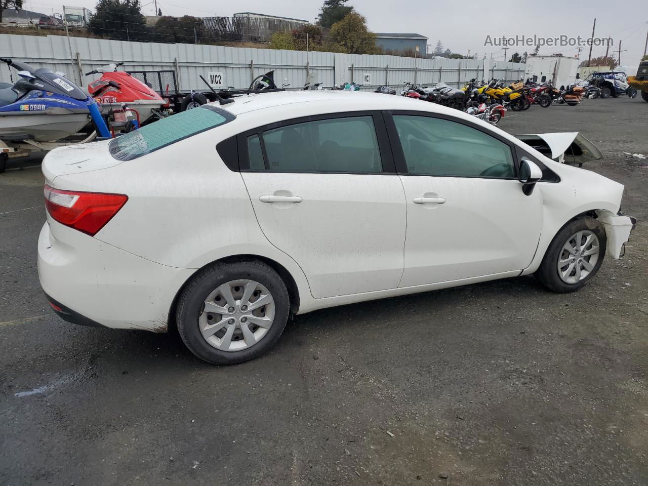 2013 Kia Rio Lx White vin: KNADM4A37D6296379