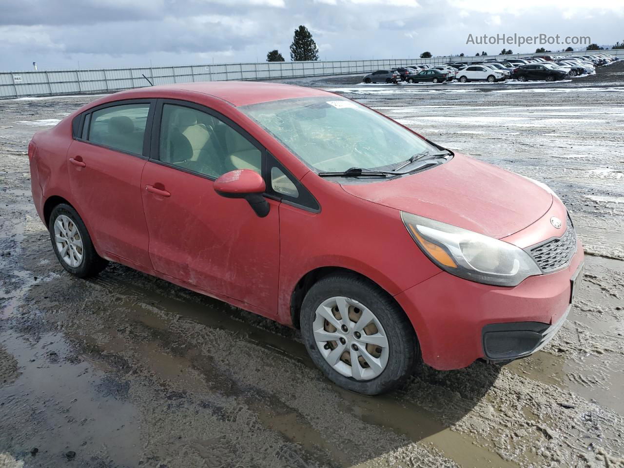 2013 Kia Rio Lx Red vin: KNADM4A37D6309986