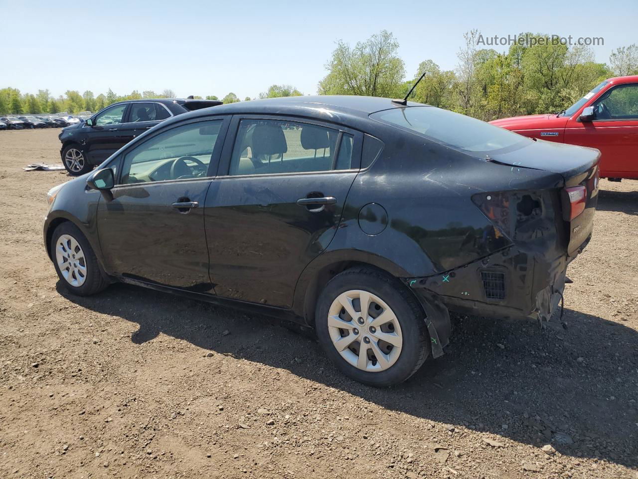 2014 Kia Rio Lx Black vin: KNADM4A37E6324201